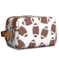 thumbnail image 1 of Toiletries Bag,Brown Footballs Pattern Mens Womens Toiletry Bag Bathroom Bag,Waterproof Toiletry Travel Bag Dopp Kit Shaving Bag 11x6.3x5.1 Inch, 1 of 5