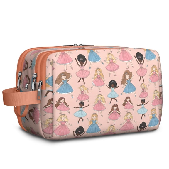 Toiletries Bag,Colorful Princess Dance Pattern Mens Womens Toiletry Bag Bathroom Bag,Waterproof Toiletry Travel Bag Dopp Kit Shaving Bag 11x6.3x5.1 Inch