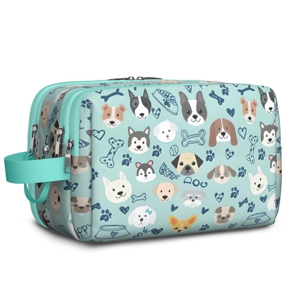 Toiletries Bag,Cute Akita Dog Beagle Bulldog Rottweiler Dachshund Mens Womens Toiletry Bag Bathroom Bag,Waterproof Toiletry Travel Bag Dopp Kit Shaving Bag 11x6.3x5.1 Inch