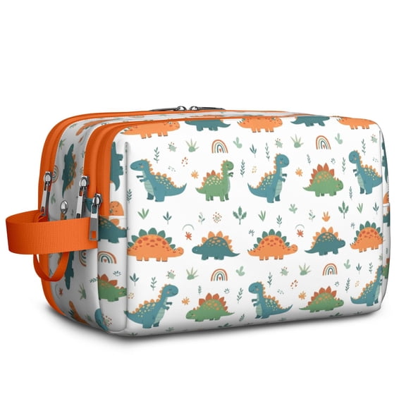 Toiletries Bag,Dinosaur and Rainbow Pattern Mens Womens Toiletry Bag Bathroom Bag,Waterproof Toiletry Travel Bag Dopp Kit Shaving Bag 11x6.3x5.1 Inch