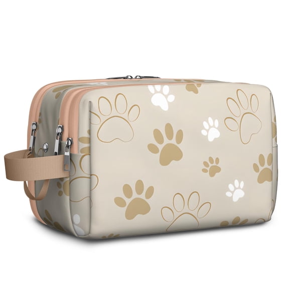 Toiletries Bag,Dog Paw Footprint Mens Womens Toiletry Bag Bathroom Bag,Waterproof Toiletry Travel Bag Dopp Kit Shaving Bag 11x6.3x5.1 Inch
