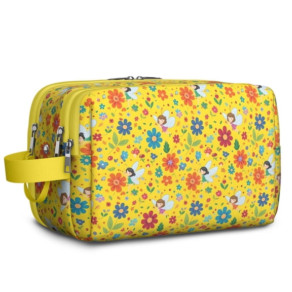 Toiletries Bag,Fairy Princess Flower Pattern Mens Womens Toiletry Bag Bathroom Bag,Waterproof Toiletry Travel Bag Dopp Kit Shaving Bag 11x6.3x5.1 Inch