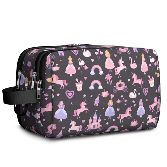 Toiletries Bag,Fantasy Princess Unicorn Pattern Mens Womens Toiletry Bag Bathroom Bag,Waterproof Toiletry Travel Bag Dopp Kit Shaving Bag 11x6.3x5.1 Inch