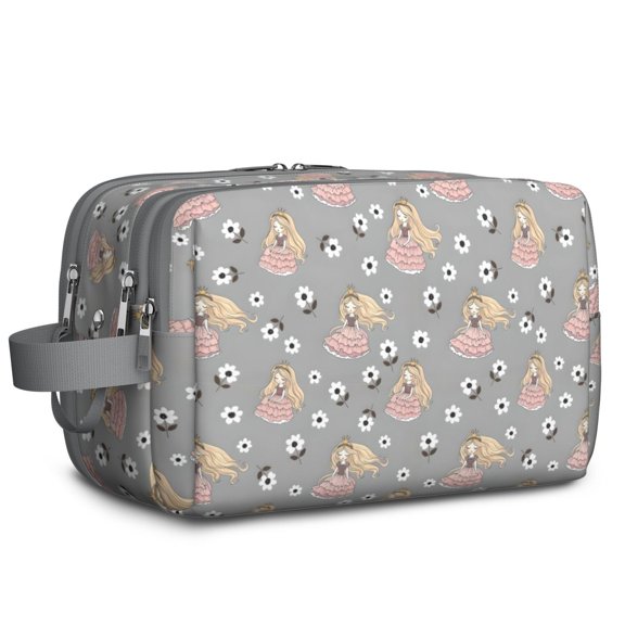 Toiletries Bag,Flower Princess Pattern Mens Womens Toiletry Bag Bathroom Bag,Waterproof Toiletry Travel Bag Dopp Kit Shaving Bag 11x6.3x5.1 Inch