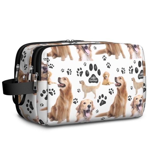 Toiletries Bag,Golden Retriever Mens Womens Toiletry Bag Bathroom Bag,Waterproof Toiletry Travel Bag Dopp Kit Shaving Bag 11x6.3x5.1 Inch