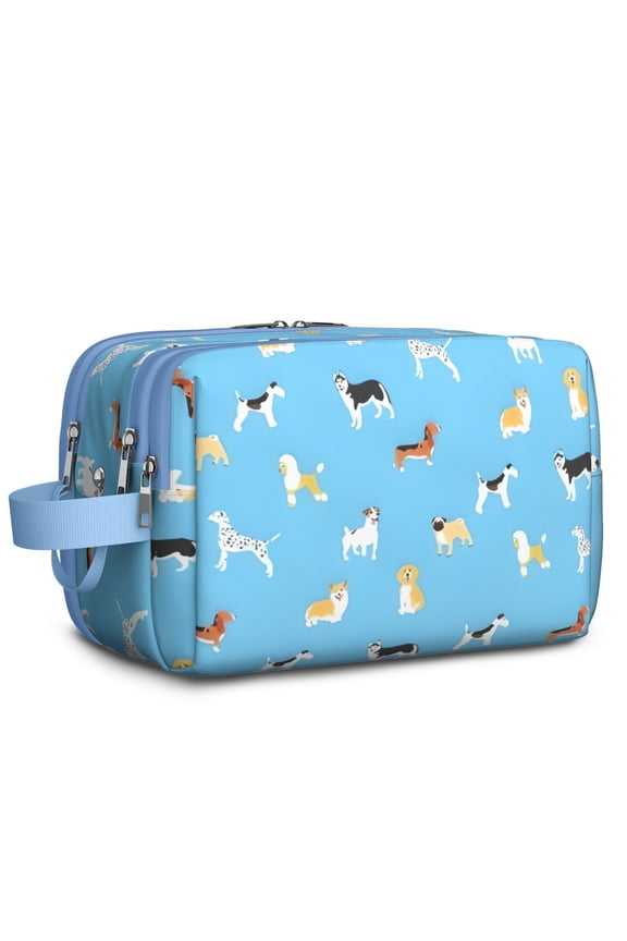 Toiletries Bag,Kirky Hasky Dalmatian Mens Womens Toiletry Bag Bathroom Bag,Waterproof Toiletry Travel Bag Dopp Kit Shaving Bag 11x6.3x5.1 Inch