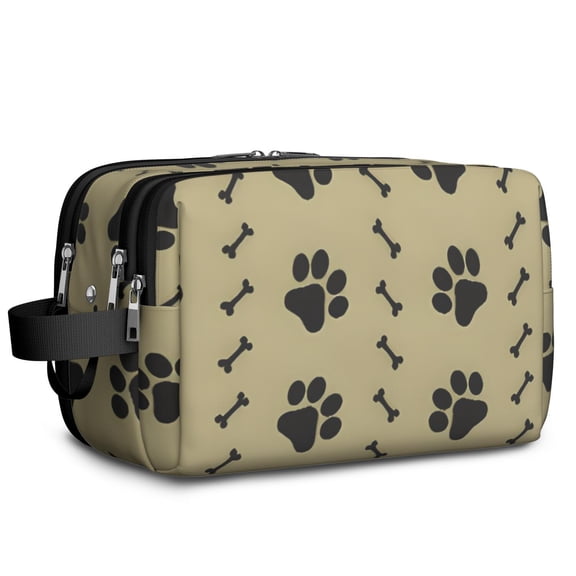 Toiletries Bag,Paw Prints and Bones Mens Womens Toiletry Bag Bathroom Bag,Waterproof Toiletry Travel Bag Dopp Kit Shaving Bag 11x6.3x5.1 Inch