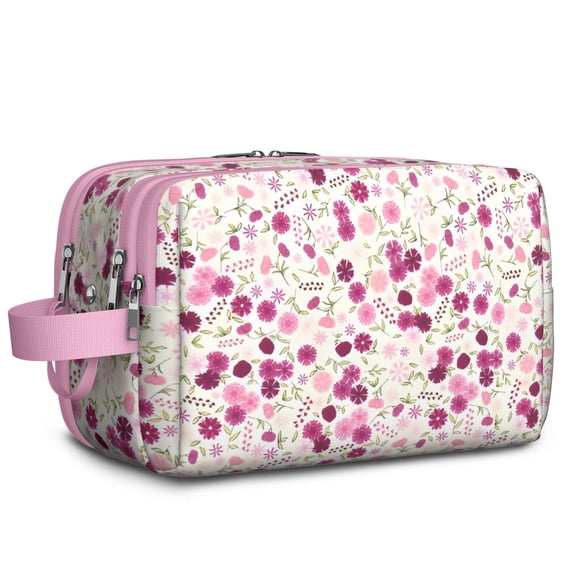 Toiletries Bag,Pioneer Flower Floral Print Pattern Mens Womens Toiletry Bag Bathroom Bag,Waterproof Toiletry Travel Bag Dopp Kit Shaving Bag 11x6.3x5.1 Inch