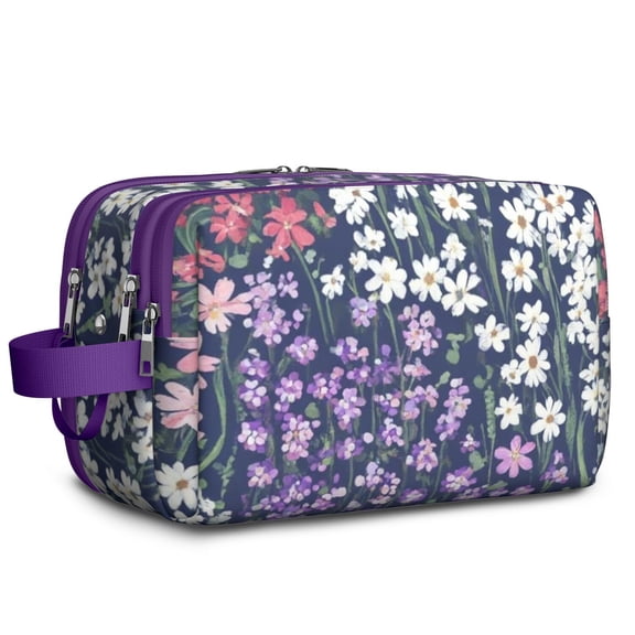 Toiletries Bag,Pioneer Flower Floral Print Pattern Mens Womens Toiletry Bag Bathroom Bag,Waterproof Toiletry Travel Bag Dopp Kit Shaving Bag 11x6.3x5.1 Inch