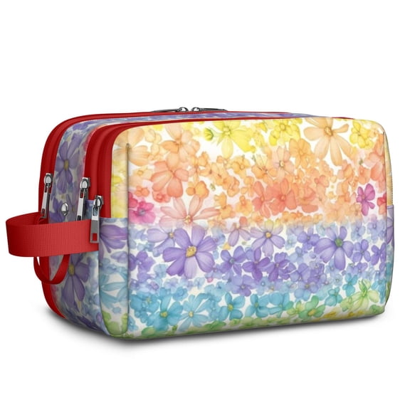 Toiletries Bag,Pioneer Flower Floral Print Pattern Mens Womens Toiletry Bag Bathroom Bag,Waterproof Toiletry Travel Bag Dopp Kit Shaving Bag 11x6.3x5.1 Inch