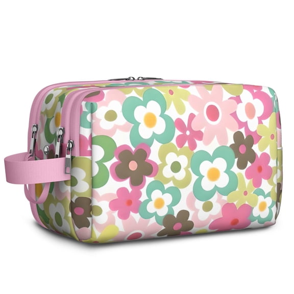Toiletries Bag,Pioneer Flower Floral Print Pattern Mens Womens Toiletry Bag Bathroom Bag,Waterproof Toiletry Travel Bag Dopp Kit Shaving Bag 11x6.3x5.1 Inch
