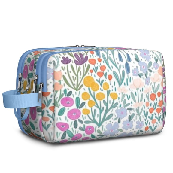 Toiletries Bag,Pioneer Flower Floral Print Pattern Mens Womens Toiletry Bag Bathroom Bag,Waterproof Toiletry Travel Bag Dopp Kit Shaving Bag 11x6.3x5.1 Inch