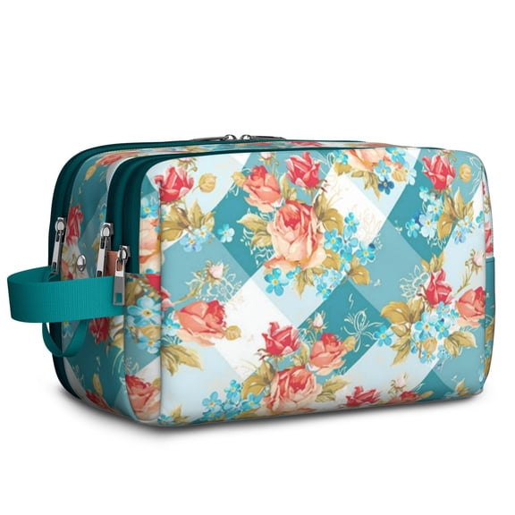 Toiletries Bag,Pioneer Flower Floral Print Pattern Mens Womens Toiletry Bag Bathroom Bag,Waterproof Toiletry Travel Bag Dopp Kit Shaving Bag 11x6.3x5.1 Inch