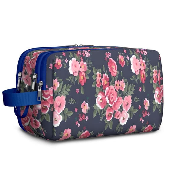 Toiletries Bag,Pioneer Flower Floral Print Pattern Mens Womens Toiletry Bag Bathroom Bag,Waterproof Toiletry Travel Bag Dopp Kit Shaving Bag 11x6.3x5.1 Inch
