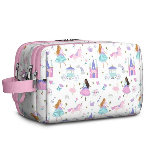 Toiletries Bag,Princess Castle & Unicorn Pattern Mens Womens Toiletry Bag Bathroom Bag,Waterproof Toiletry Travel Bag Dopp Kit Shaving Bag 11x6.3x5.1 Inch