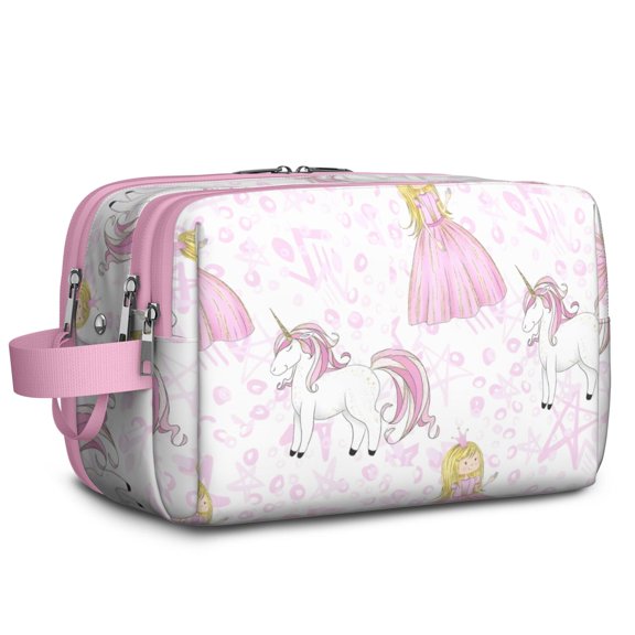 Toiletries Bag,Princess Unicorn Pattern Mens Womens Toiletry Bag Bathroom Bag,Waterproof Toiletry Travel Bag Dopp Kit Shaving Bag 11x6.3x5.1 Inch