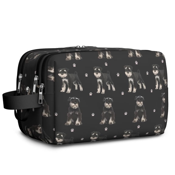 Toiletries Bag,Schnauzer Dog Mens Womens Toiletry Bag Bathroom Bag,Waterproof Toiletry Travel Bag Dopp Kit Shaving Bag 11x6.3x5.1 Inch