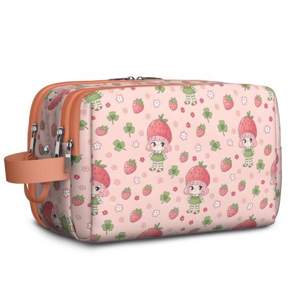 Toiletries Bag,Strawberry Princess Pattern Mens Womens Toiletry Bag Bathroom Bag,Waterproof Toiletry Travel Bag Dopp Kit Shaving Bag 11x6.3x5.1 Inch