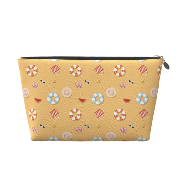 Toiletry Bag, Beach Swimming Ring Leather Waterproof Travel Makeup Cosmetic Bag Organizer, Large Capacity Toiletry Bag for Travel Size Toiletries, Skin Care Bag for Women