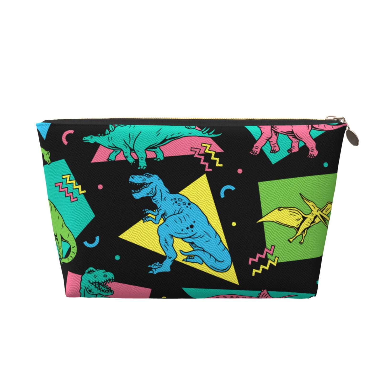 Toiletry Bag, Cartoon Dinosaurs Kids Leather Waterproof Travel