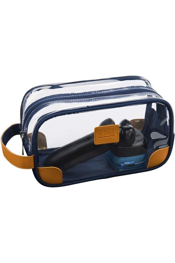 Toiletry Bag, Clear Shaving Dopp Kit for Men Travel Toiletry Bag with Hand Strap Unisex Bathroom Toiletries Organiser