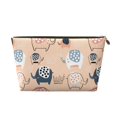 thumbnail image 1 of Toiletry Bag, Cute Ink Drawn Elephants Leather Waterproof Travel Makeup Cosmetic Bag Organizer, Large Capacity Toiletry Bag for Travel Size Toiletries, Skin Care Bag for Women, 1 of 8