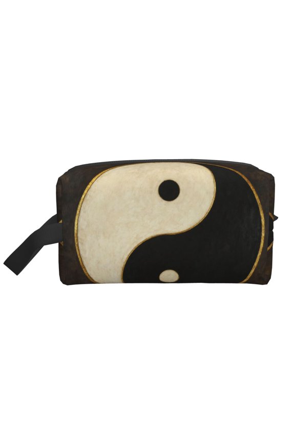 Toiletry Bag For Men Women Black White Symbol Pattern Hanging Dopp Kit Water Resistant Shaving Bag For Traveling