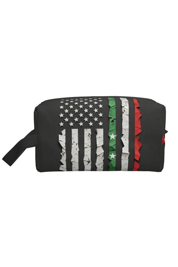 Toiletry Bag For Men Women Italian America Thin Line Flag Hanging Dopp Kit Water Resistant Shaving Bag For Traveling