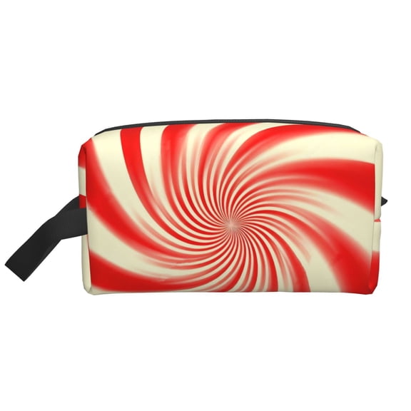 Toiletry Bag For Men Women Red White Abstract Striped Hanging Dopp Kit Water Resistant Shaving Bag For Traveling