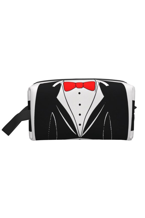 Toiletry Bag For Men Women Tuxedo Bow Tie Hanging Dopp Kit Water Resistant Shaving Bag For Traveling