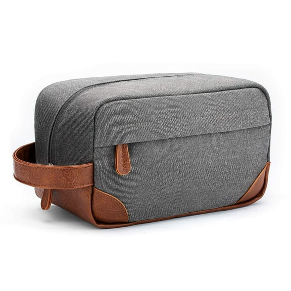 Toiletry Bag Hanging Dopp Kit for Men Water Resistant Canvas Shaving Bag with Large Capacity for Travel - Dark Grey