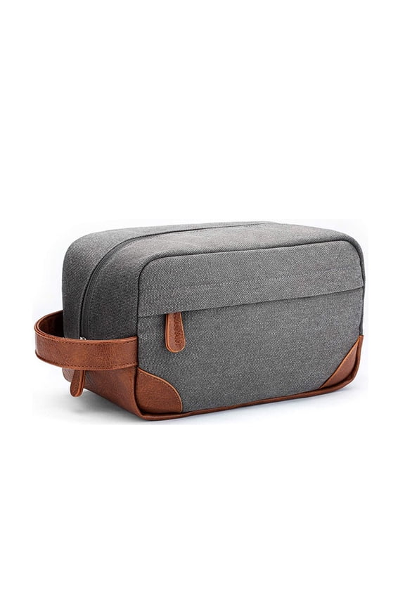 Toiletry Bag Hanging Dopp Kit for Men Water Resistant Canvas Shaving Bag with Large Capacity for Travel - Gray