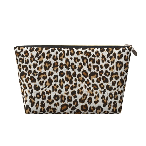 Toiletry Bag, Leopard fashion texture Leather Waterproof Travel Makeup Cosmetic Bag Organizer, Large Capacity Toiletry Bag for Travel Size Toiletries, Skin Care Bag for Women