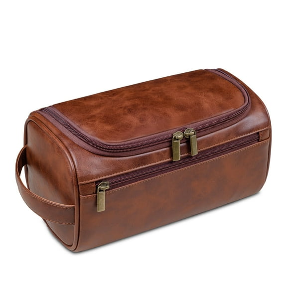 Toiletry Bag for Men, Small Leather Travel Pouch Bag with Hanging hook,Travel Essentials Dopp kit, Men's Shaving Grooming Kit,Gifts for Father, Dad, Boyfriend, Grandpa, Shaving Kit