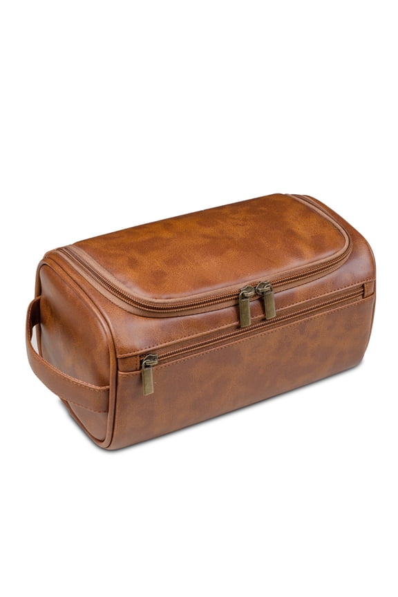 Toiletry Bag for Men, Small Leather Travel Pouch Bag with Hanging hook,Travel Essentials Dopp kit, Men's Shaving Grooming Kit,Gifts for Father, Dad, Boyfriend, Grandpa, Shaving Kit