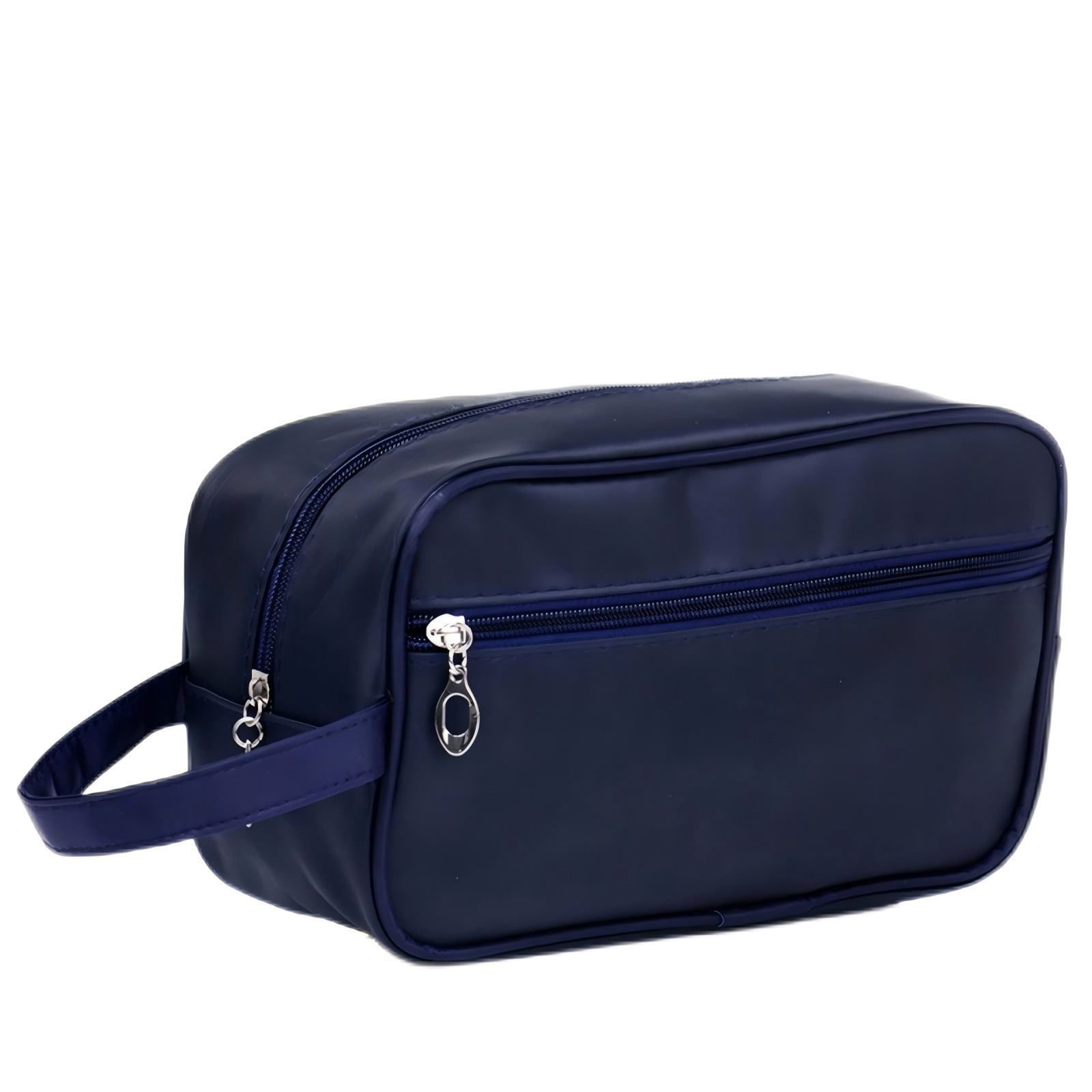 men's blue canvas travel toiletry bag WANDF for Men Large Toiletries Christmas gift MATERIAL Full Grain Leather Stackers Hanging Travel Washbag Large