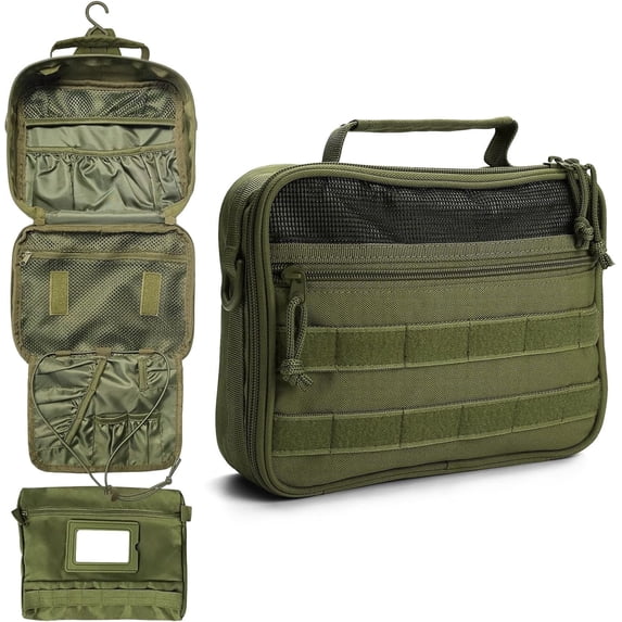 Toiletry Bag for Men Travel Toiletry Organizer Dopp Kit Organizer Toiletries Travel Bag Shaving Hygiene Bag Bathroom Hanging Men's Toiletry Bag for Short Trips Army Green