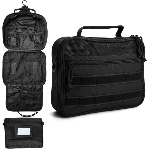 Toiletry Bag for Men Travel Toiletry Organizer Dopp Kit Travel Organizer Toiletries Bag Shaving Hygiene Bag Bathroom Hanging Men's Toiletry Bag for Short Trips Black