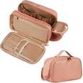 thumbnail image 1 of Toiletry Bag, PU Leather Travel Toiletry Organizer, Double Zipper Large Opening Travel Cosmetic Bag, Portable Large Capacity Travel Makeup Bag for Women Pink, 1 of 7
