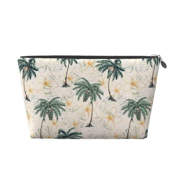 Toiletry Bag, Palm tree_AC Leather Waterproof Travel Makeup Cosmetic Bag Organizer, Large Capacity Toiletry Bag for Travel Size Toiletries, Skin Care Bag for Women