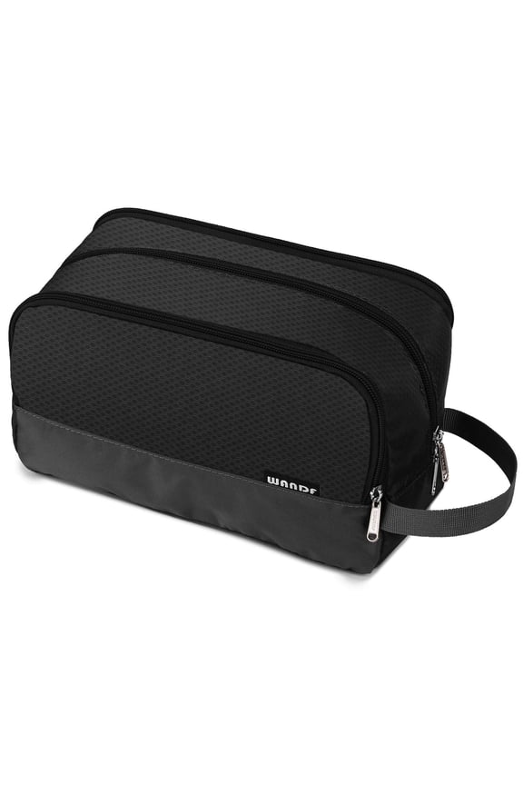 Toiletry Bag for Men Hanging Travel Dopp Kit Lightweight Water Resistant Small Shaving Bag Bathroom Cosmetic Organizer for Women, Black