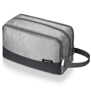 WANDF Toiletry Bag for Men, Hanging Travel Dopp Kit Bag,Lightweight Water Resistant Small Shaving Bag Bathroom Cosmetic Organizer for Women, Grey