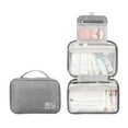 thumbnail image 1 of Toiletry Bag Travel Bag with Hanging Hook, Water-resistant Makeup Cosmetic Bag Travel Organizer for Accessories, Shampoo, Full Sized Container,Toiletries Cosmetic Bag Grey, 1 of 2
