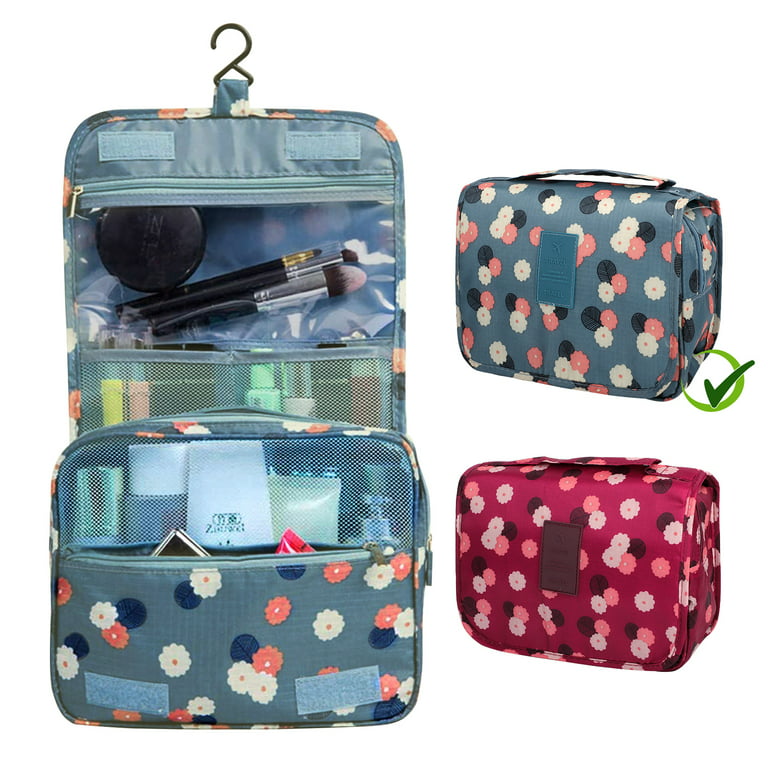 Toiletry Bag Travel Bag, TSV Hanging Travel Makeup Bag Organizer, Waterproof Makeup Cosmetic Bag, Large Capacity Foldable Cosmetic Travel for