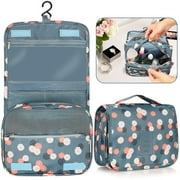 Toiletry Bag Travel Bag with Hanging Hook, Waterproof Makeup Cosmetic Bag Travel Organizer for Accessories, Full-size Container, Large Capacity