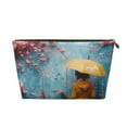 thumbnail image 1 of Toiletry Bag, Woman Under Blossoming Tree Leather Waterproof Travel Makeup Cosmetic Bag Organizer, Large Capacity Toiletry Bag for Travel Size Toiletries, Skin Care Bag for Women, 1 of 8