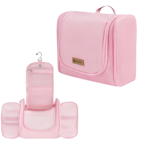 Toiletry Bag for Women and Men,Water-resistant Travel Makeup Bag with Hanging Hook,Compact Travel Toiletry Organizer Bag,Shower Bag for Essentials,Dopp Kit Shaving Bag,Pink