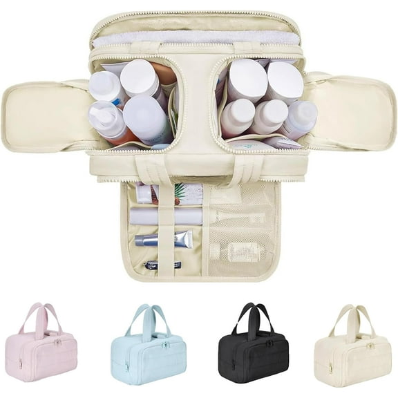 Toiletry Bag a 4-in-1 Travel Organizer, Toiletry Bag with Smart Compartments for Wet & Dry Items, Large Capacity Waterproof with Handle Makeup Bags