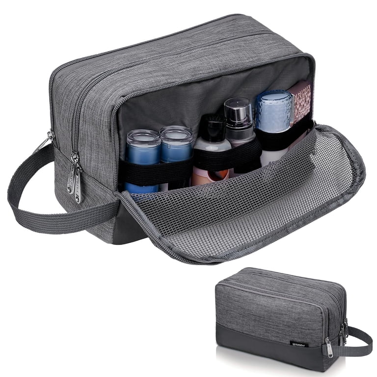 best hanging travel toiletry bag men's Toiletry Bag for Men Hanging Travel Dopp Kit Lightweight Water Resistant Small Shave Bag Bathroom Cosmetic Organizer for Women, Denim Grey, Adult