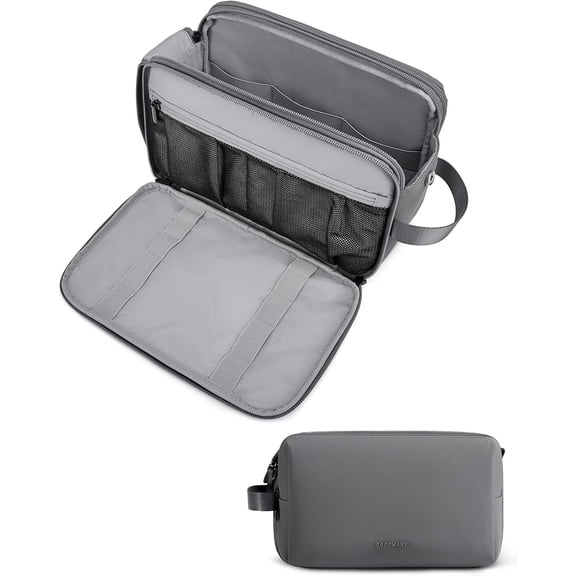 Toiletry Bag for Men, Travel Toiletry Organizer Dopp Kit Water-resistant Shaving Bag for Toiletries Accessories, Door Room Essentials, Black-medium